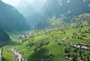 Panoramablick in Grindelwald, Schweiz