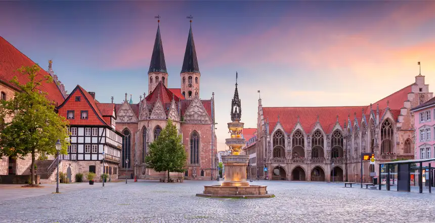 Altstadt von Braunschweig im Abendlicht