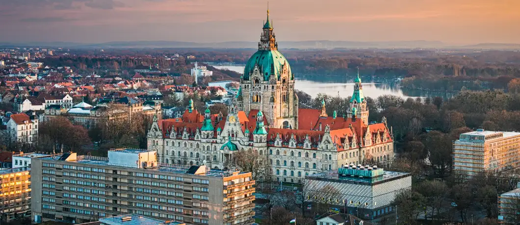 hannover, haupstadt niedersachsen, stadt panorma, neues rathaus