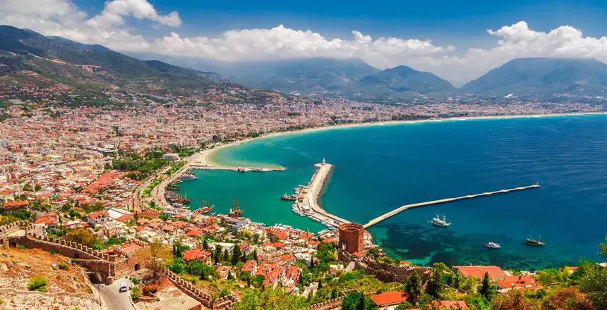 Panoramablick auf Alanya in der Türkei