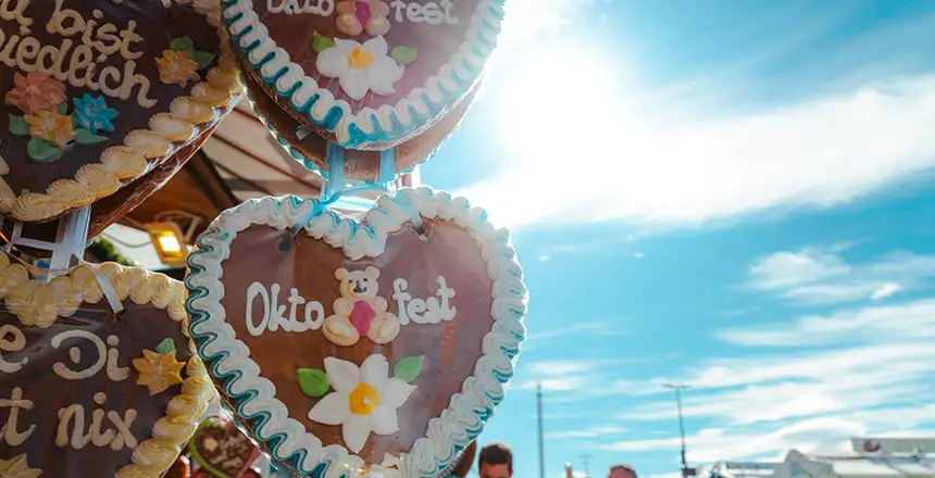 Lebkuchenherzen zum Oktoberfest, Wiesn München
