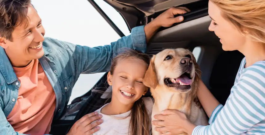 familie mit hund