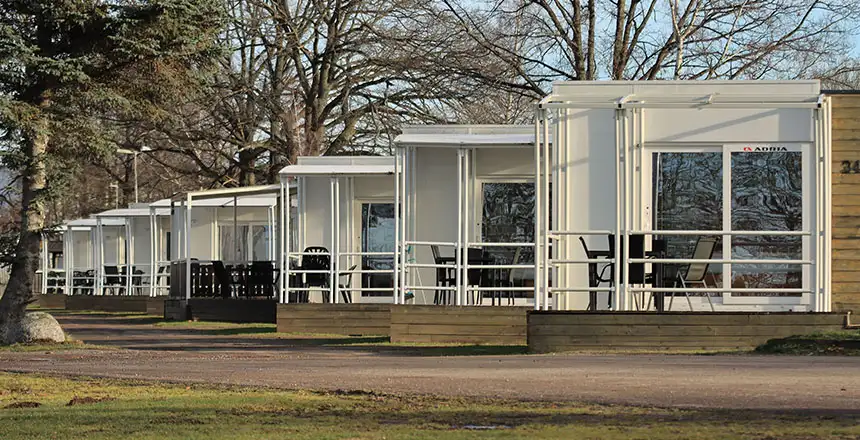 mobilheim als ferienunterkunft, camping ohne wohnmobil oder wohnwagen