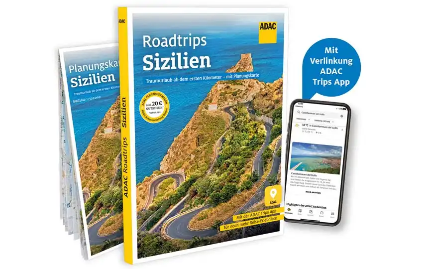 roadtrips-sizilien-app Cover des ADAC Reiseführers Roadtrips Sizilien