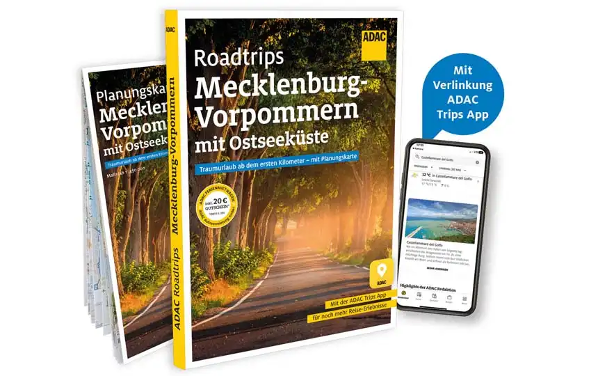 roadtrips-mecklenburg-vorpommern-app Cover des ADAC Reiseführers Roadtrips für Mecklenburg-Vorpommern