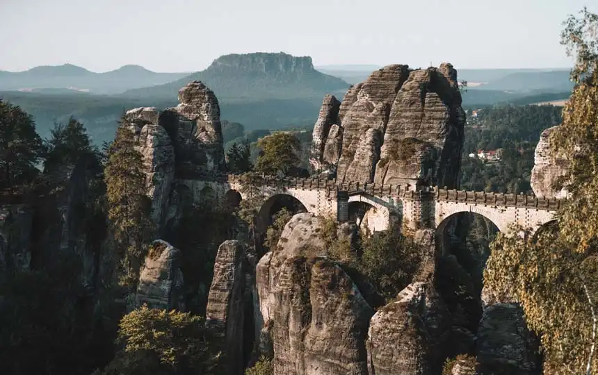 Basteibr&uuml;cke in der S&auml;chsischen Schweiz N&auml;he Dresden