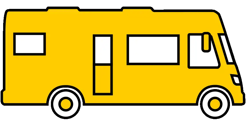 integriert-icon wohnmobil integriert, gelbes icon