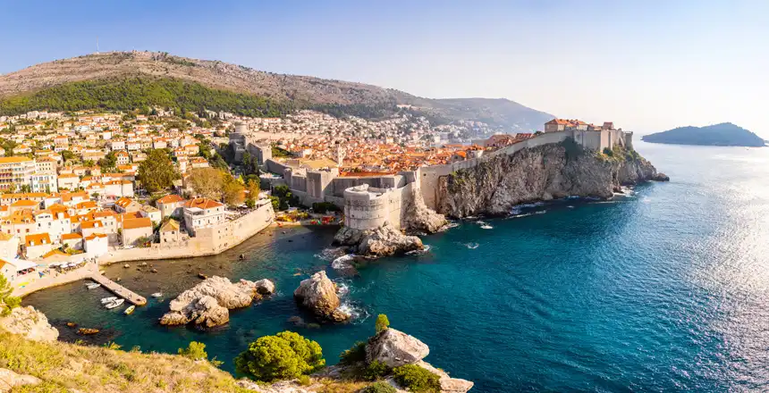 Blick auf die Küste bei Dubrovnik, Kroatien