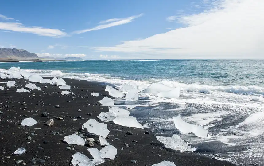 Diamond Beach an der Gletscher Lagune Island