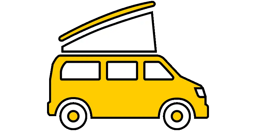 campervan-icon campingbus, campervan, gelbes icon