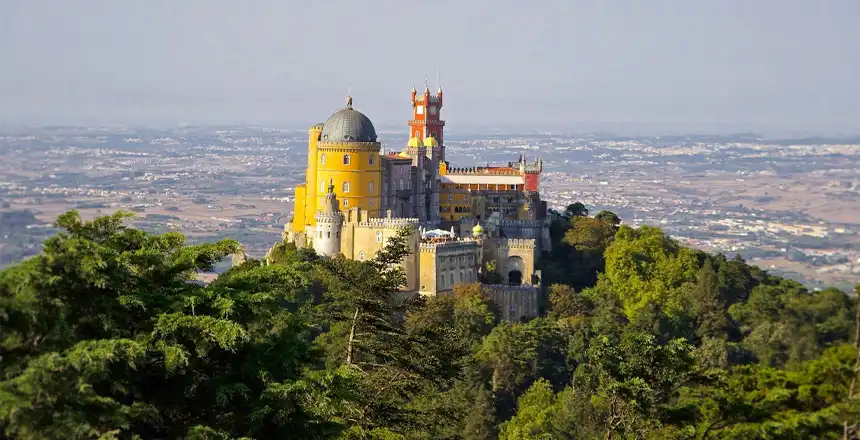 portugal-sintra Blick auf den Palácio da Pena von Sintra, Portugal