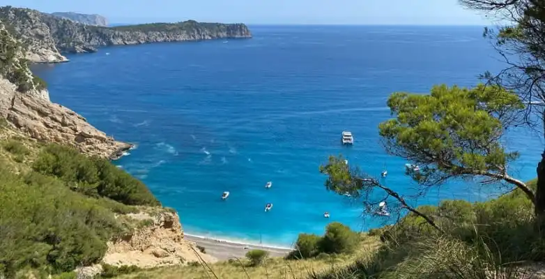 Blick auf den Playa des Coll Baix in Mallorca