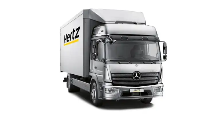hertz mercedes benz atego koffer hebebühne