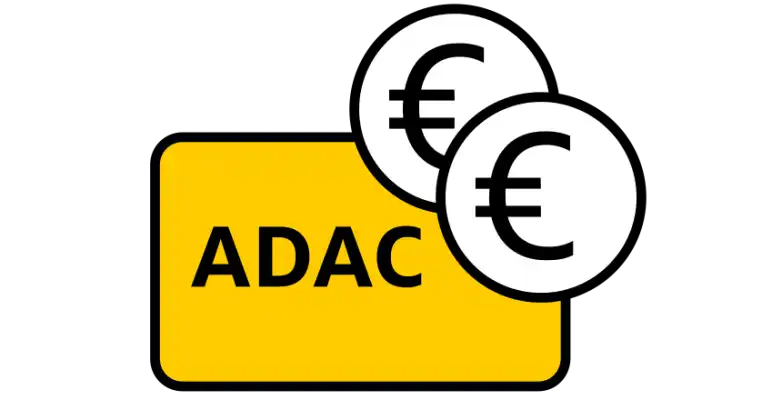 adac karte euro kreis muenze geld gelb