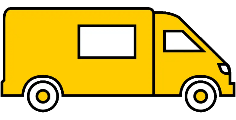 wohnmobil teilintegriert, gelbes icon