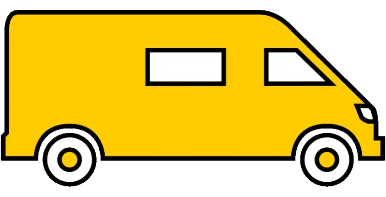 kastenwagen wohnmobil, gelbes icon