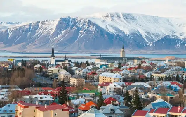 Panorama von Reykjavik in Island