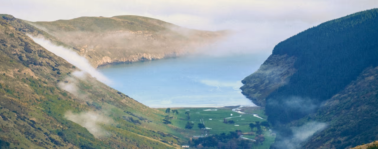 Aussicht Port Hills in Cashmere, Christchurch, Neuseeland