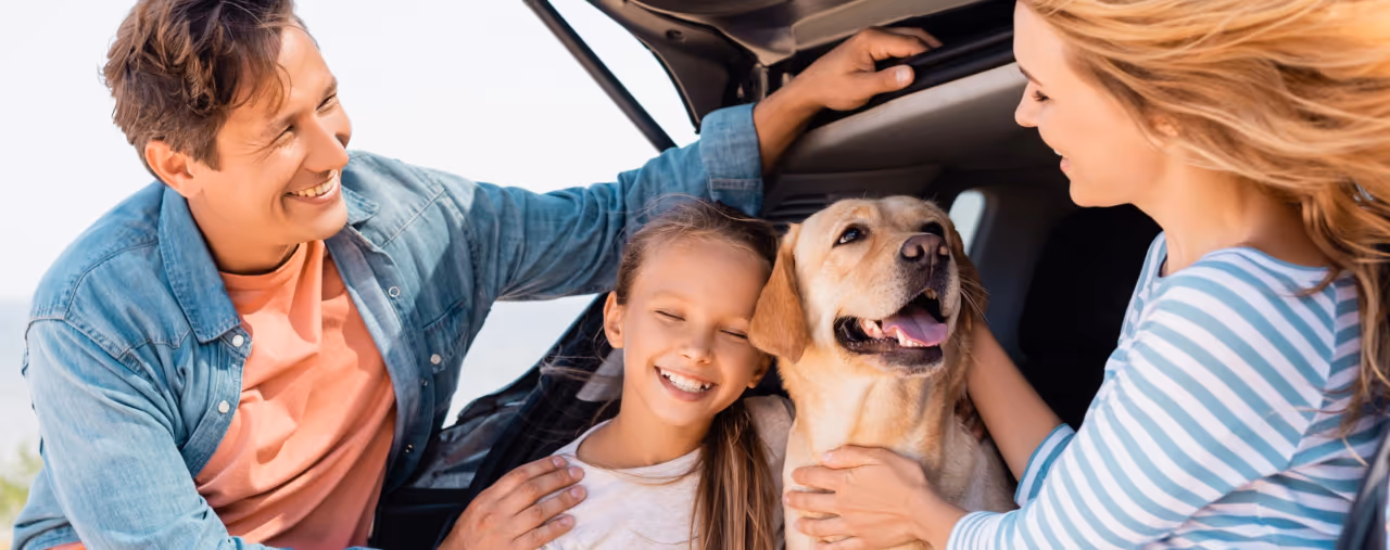 familie mit hund
