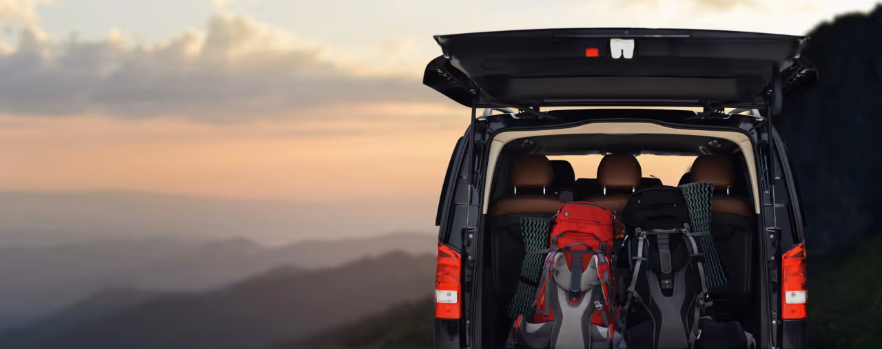 Multivan für Reisen mit Platz für Gepäck und Ausrüstung