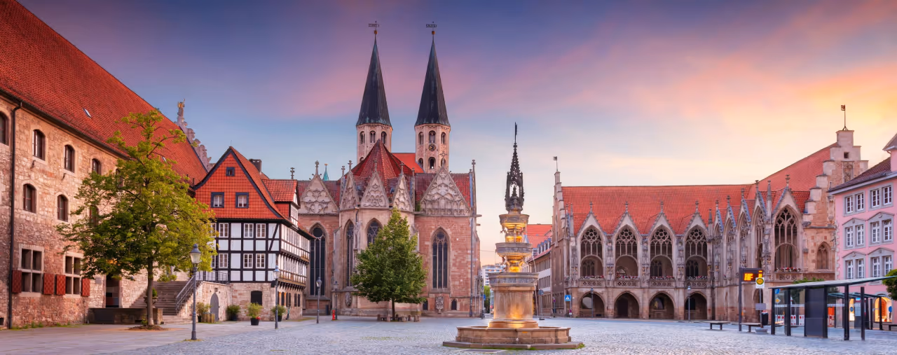 Altstadt von Braunschweig im Abendlicht