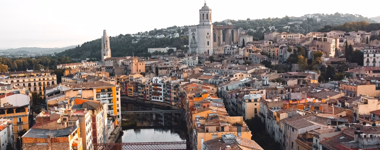Blick über Girona, Spanien