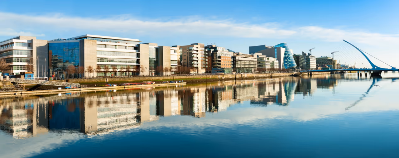 Blick auf Dublin mit Samuel Beckett Brücke