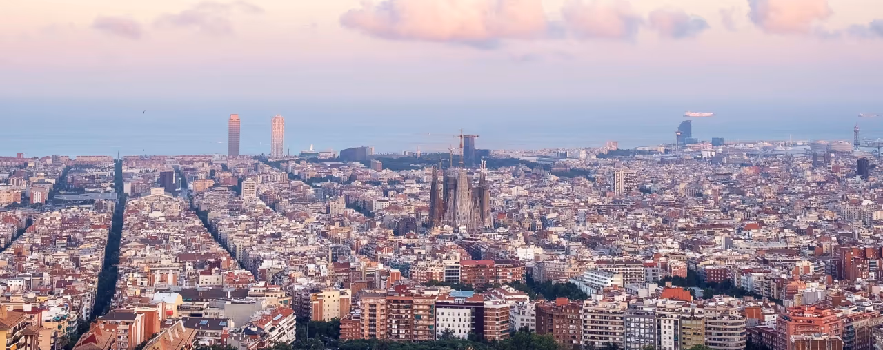 Stadtpanorama von Barcelona, Spanien