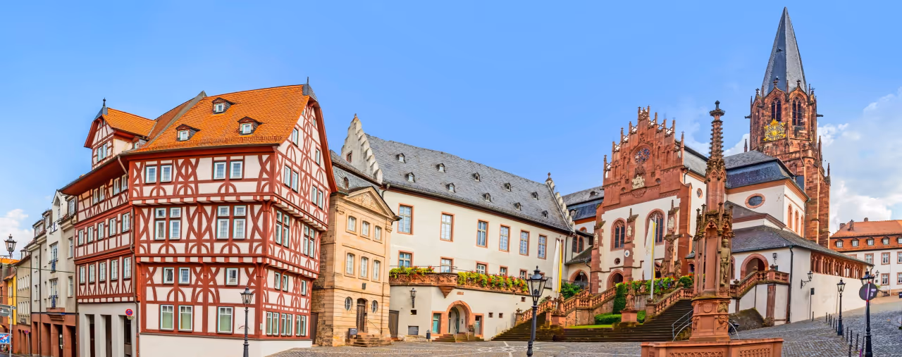 Altstadt mit Fachwerkhäusern in Aschaffenburg