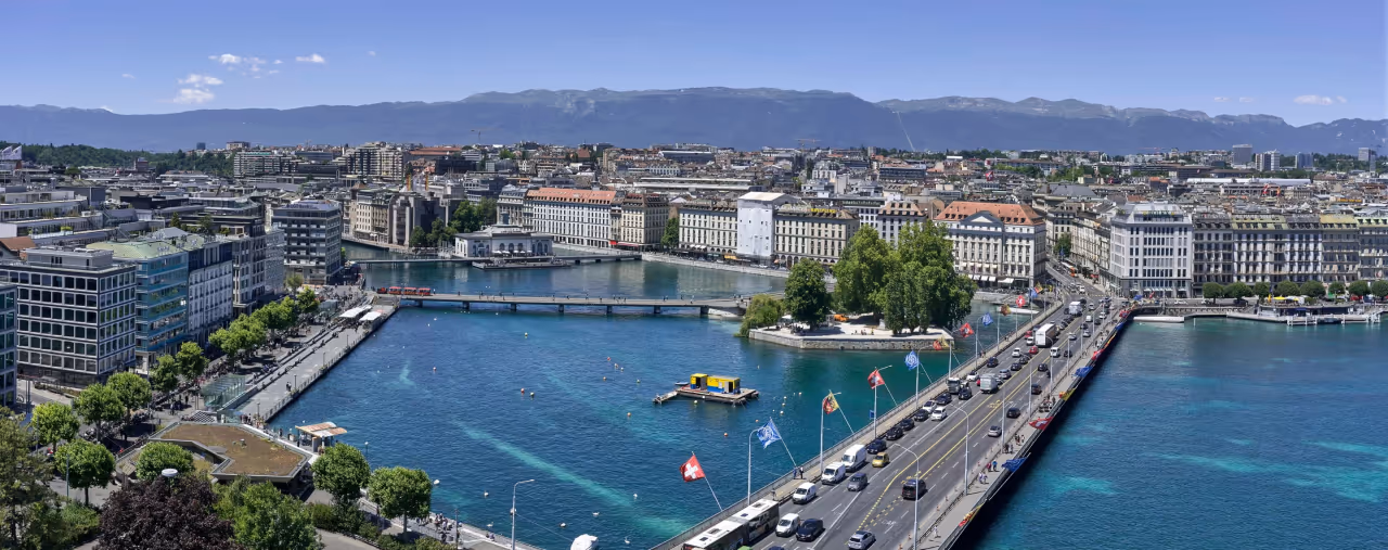 Stadtansicht mit Brück in Genf, Schweiz