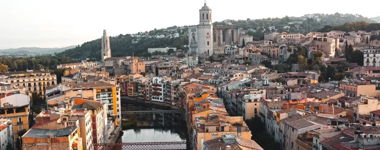 Blick über Girona, Spanien