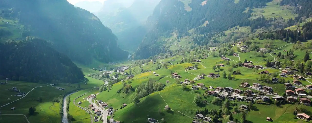 Panoramablick in Grindelwald, Schweiz