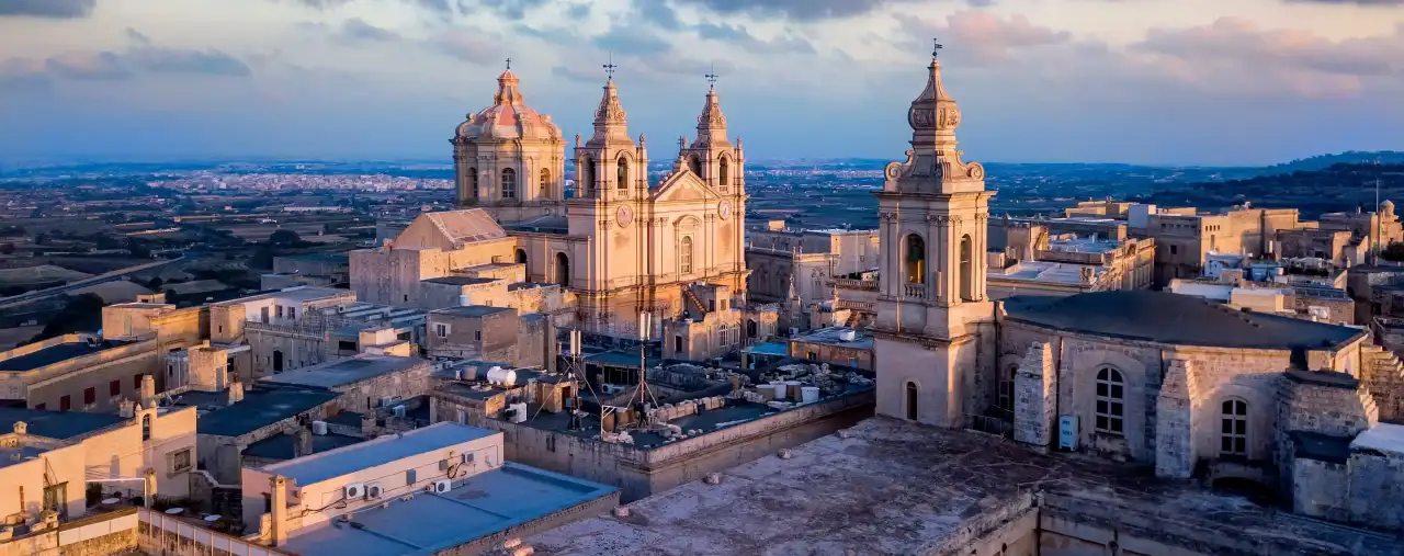 Mdina in Malta mit Sankt Pauls Cathedral