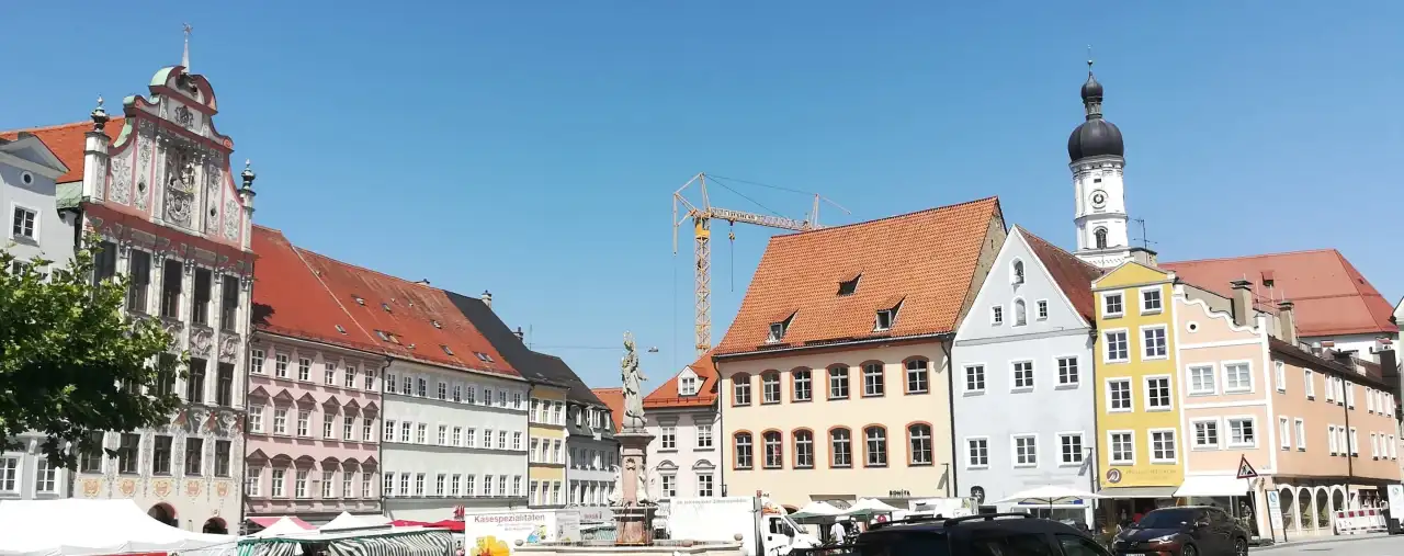 Blick über den Marktplatz von Landsberg am Lech