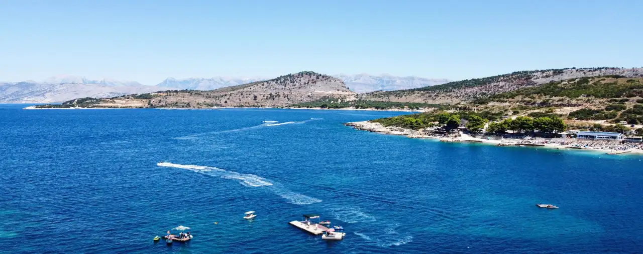 Panorama Küste bei Ksamil, Albanien