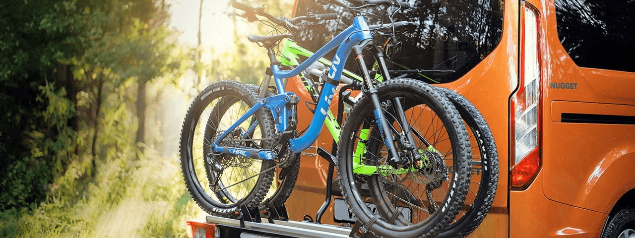 campervan, nugget heck mit fahrradträger