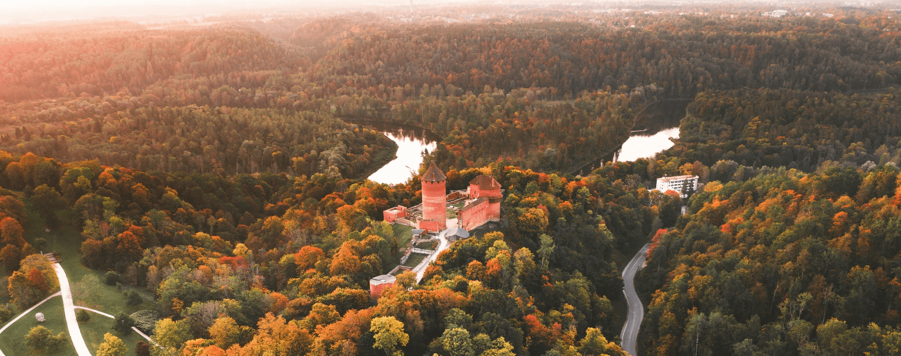 Panoramablick über die Region der Burg Treyden, Estland