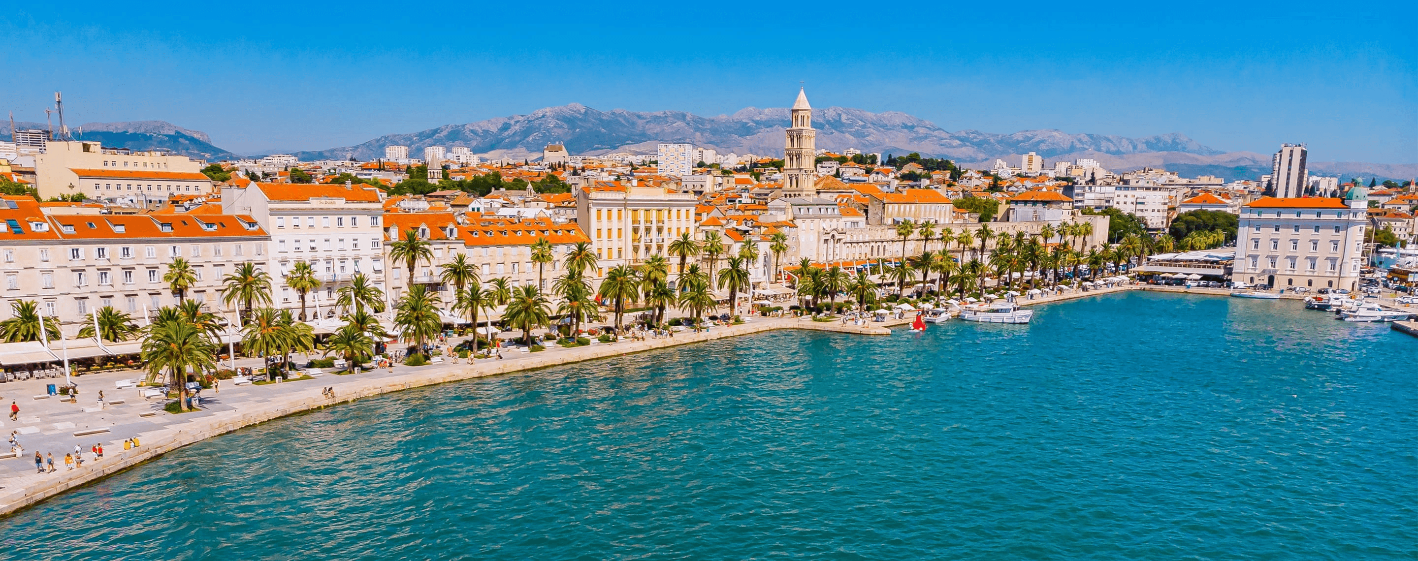 Panoramablick auf die Promenade von Split, Kroatien