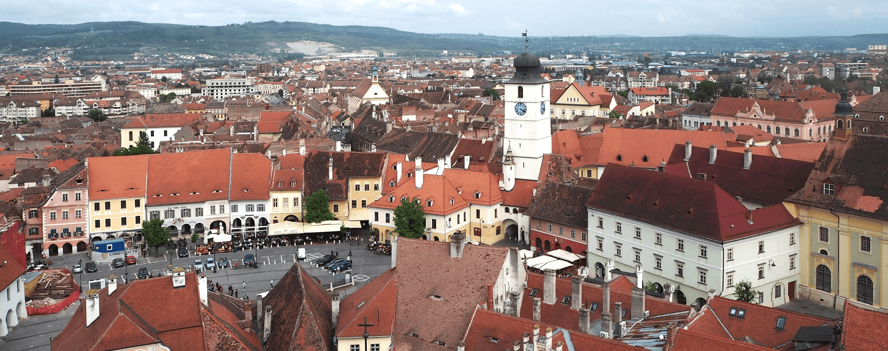 Stadtpanorama von Sibiu in Rumänien