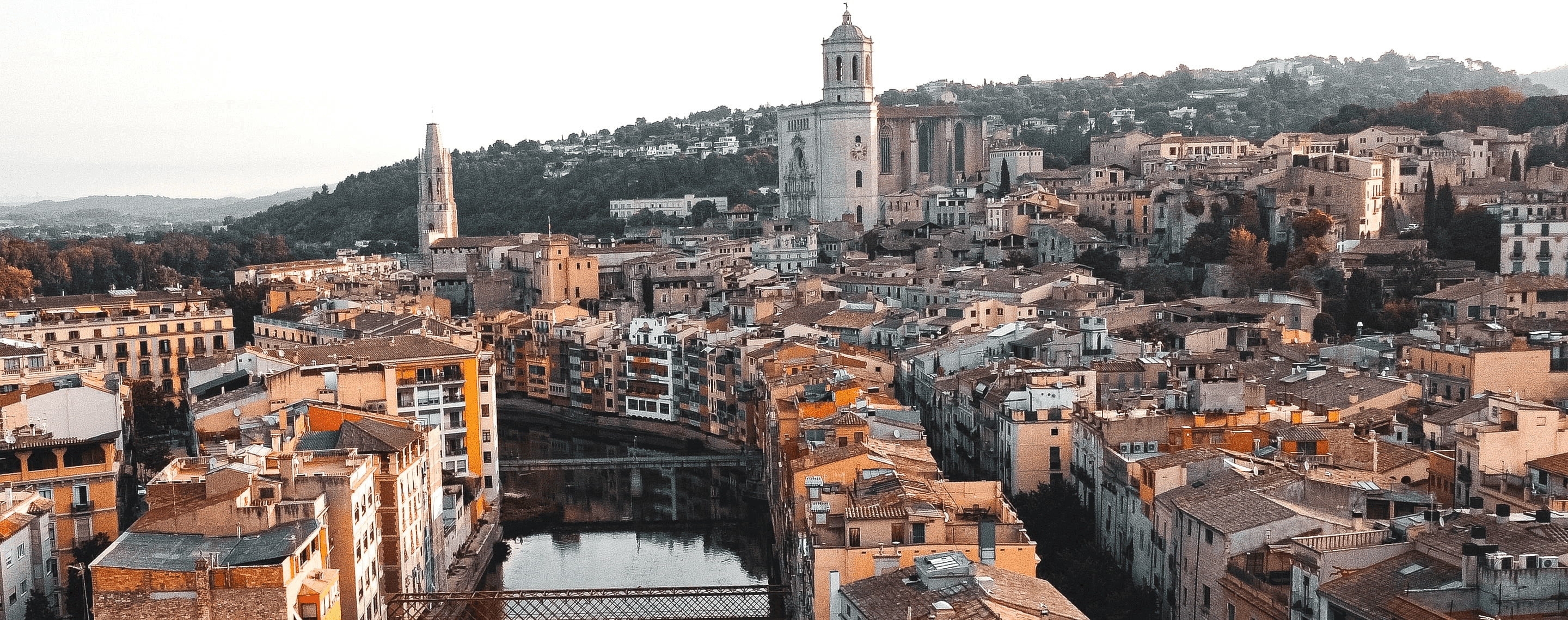 Blick über Girona, Spanien