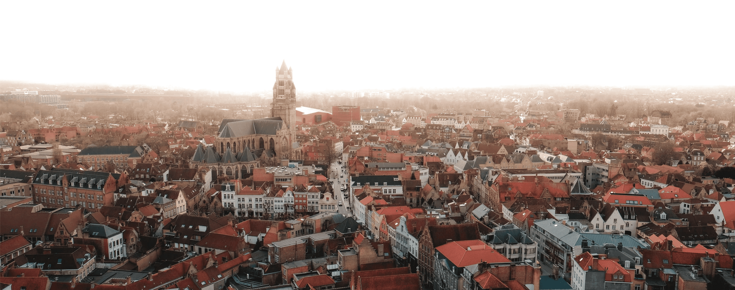 Panoramablick auf die Stadt Brügge, Belgien