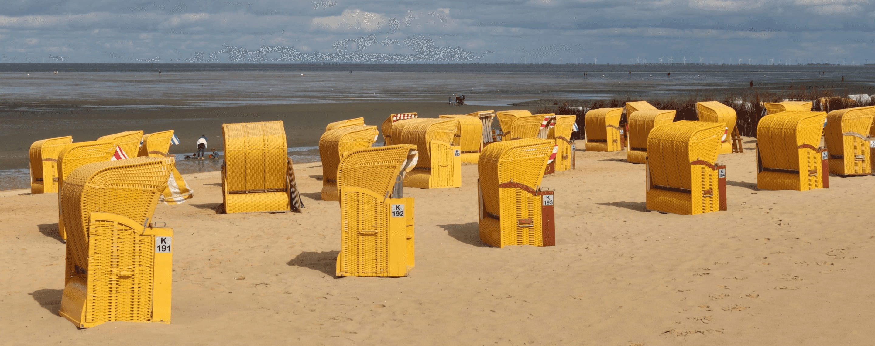 Strandkörbe an der Nordsee bei Cuxhaven