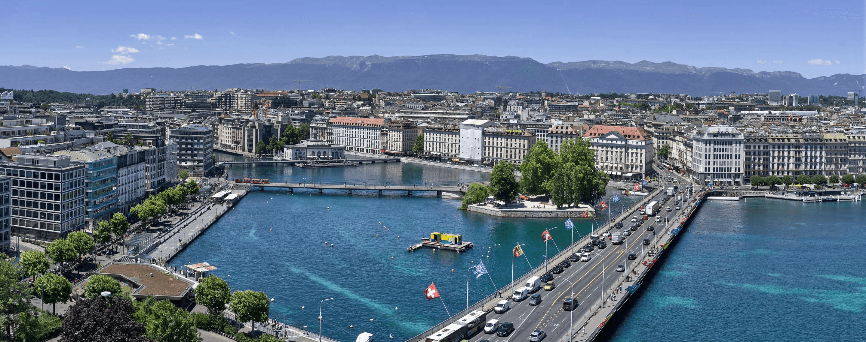 Stadtansicht mit Brück in Genf, Schweiz