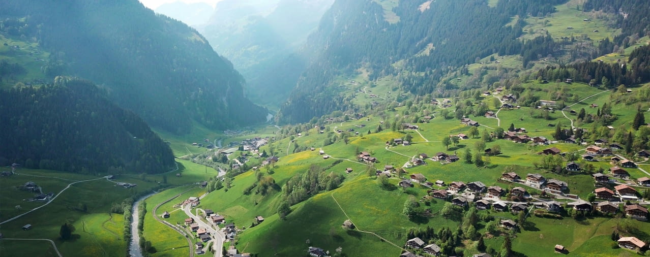 Panoramablick in Grindelwald, Schweiz