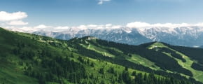 Blick auf die Berge in Schmitten, Österreich