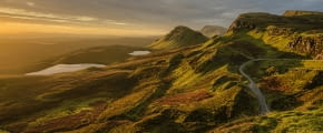 Panorama Landschaft im Abendlicht in Schottland