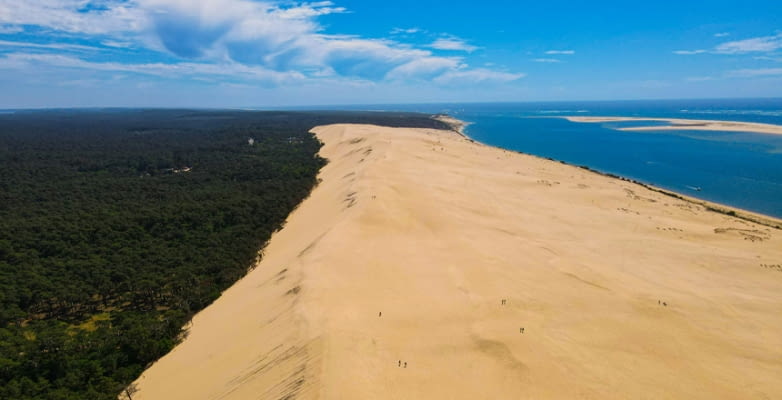 Große Sanddüne Dune du Pilar, zwischen Pinienwäldern und Atlantik