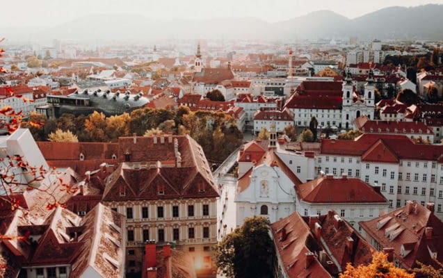 Blick auf Graz in Österreich