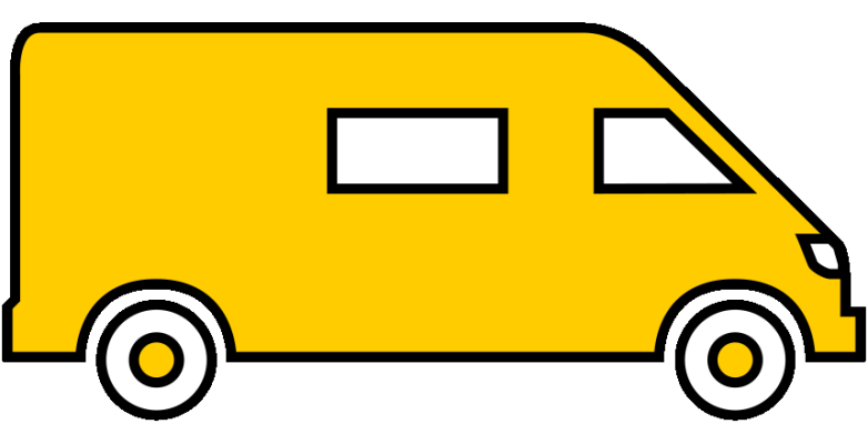 kastenwagen wohnmobil, gelbes icon